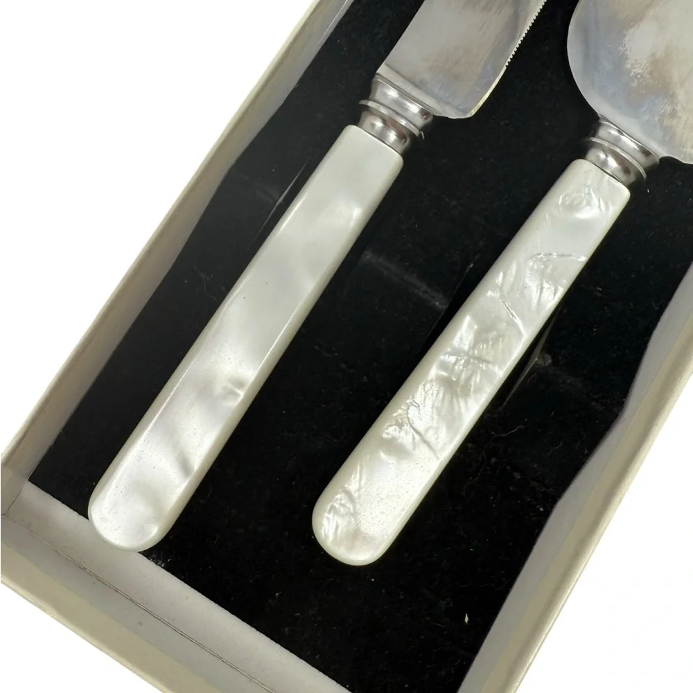 VINTAGE 2 Pc Cake Knife & Server Sheffield, England NWOT